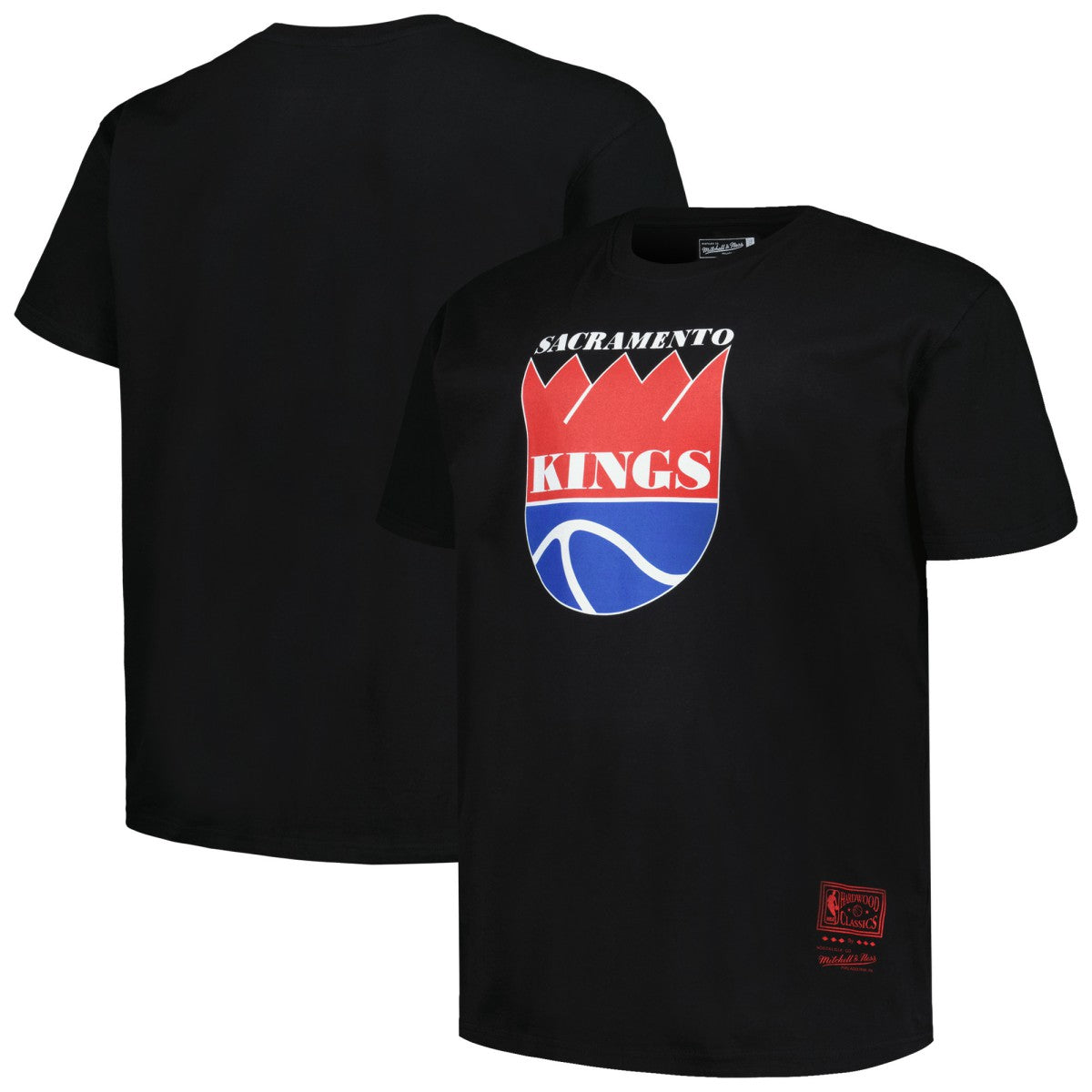 Mitchell & Ness - Sacramento Kings Big & Tall Hardwood Classics Vintage Logo T-Shirt - Black