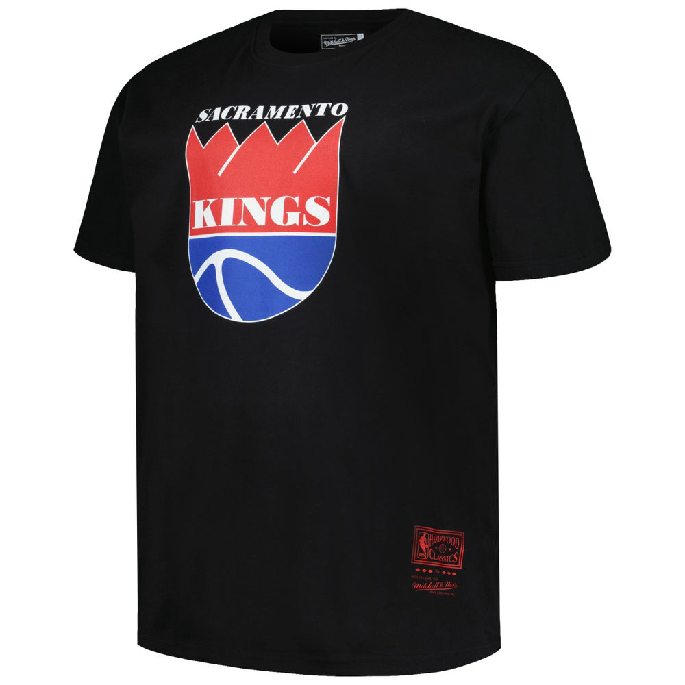 Mitchell & Ness - Sacramento Kings Big & Tall Hardwood Classics Vintage Logo T-Shirt - Black
