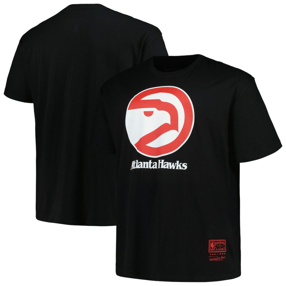 Mitchell & Ness - Atlanta Hawks Big & Tall Hardwood Classics Vintage Logo T-Shirt - Black