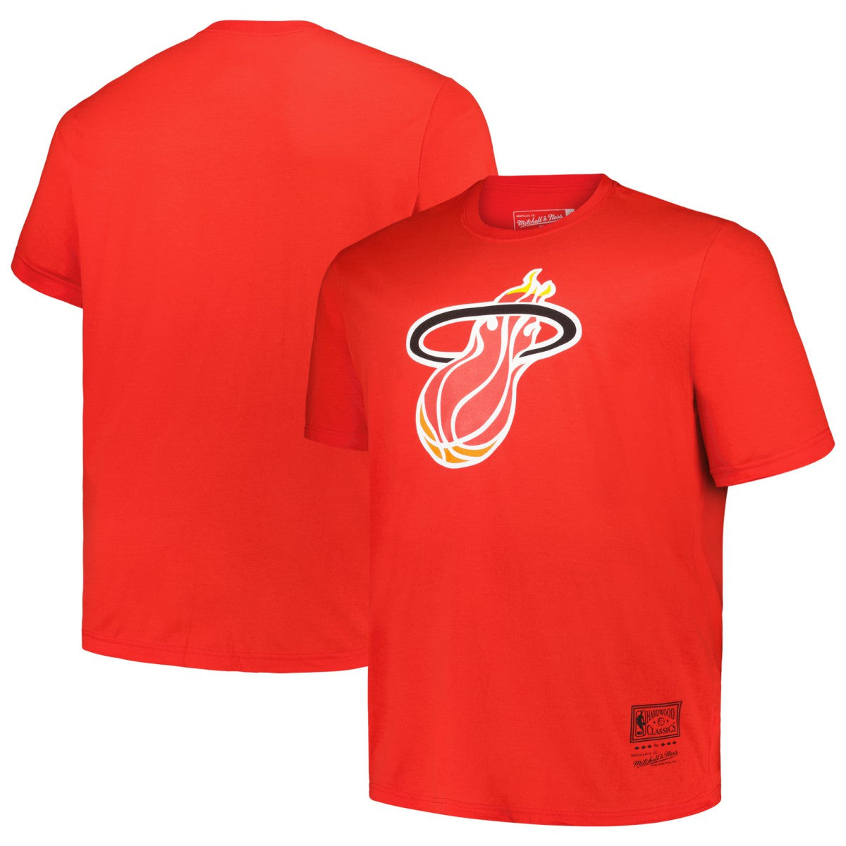 Mitchell & Ness - Miami Heat Big & Tall Hardwood Classics Vintage Logo T-Shirt - Red