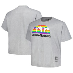Mitchell & Ness - Denver Nuggets Big & Tall Hardwood Classics Vintage Logo T-Shirt - Heather Gray