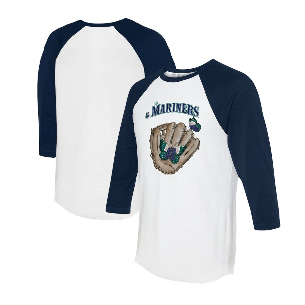 Seattle Mariners Tiny Turnip Unisex Butterfly Glove 3/4-Sleeve Raglan T-Shirt Sale