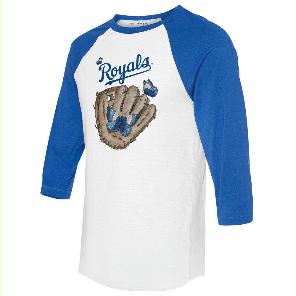Kansas City Royals Tiny Turnip Unisex Butterfly Glove 3/4-Sleeve Raglan T-Shirt On Sale