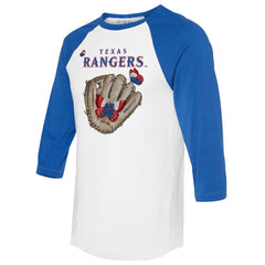 Texas Rangers Tiny Turnip Unisex Butterfly Glove 3/4-Sleeve Raglan T-Shirt On Sale