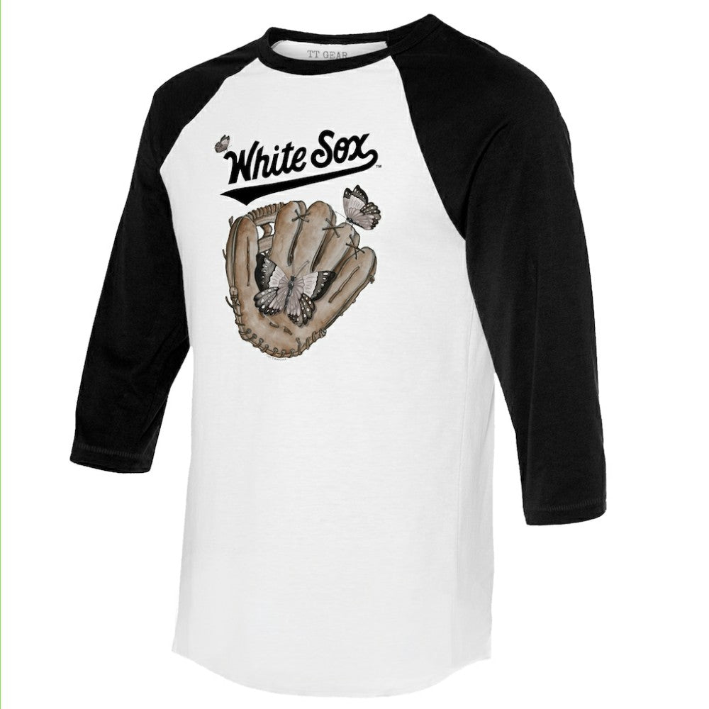 Chicago White Sox Tiny Turnip Unisex Butterfly Glove 3/4-Sleeve Raglan T-Shirt Sale