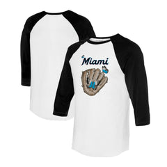 Miami Marlins Tiny Turnip Unisex Butterfly Glove 3/4-Sleeve Raglan T-Shirt Online