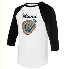 Miami Marlins Tiny Turnip Unisex Butterfly Glove 3/4-Sleeve Raglan T-Shirt Online