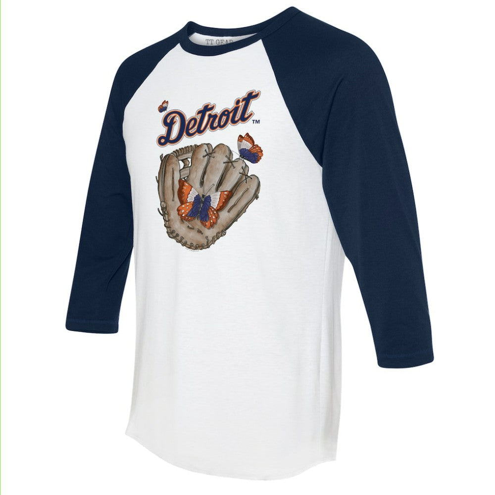 Detroit Tigers Tiny Turnip Unisex Butterfly Glove 3/4-Sleeve Raglan T-Shirt Sale