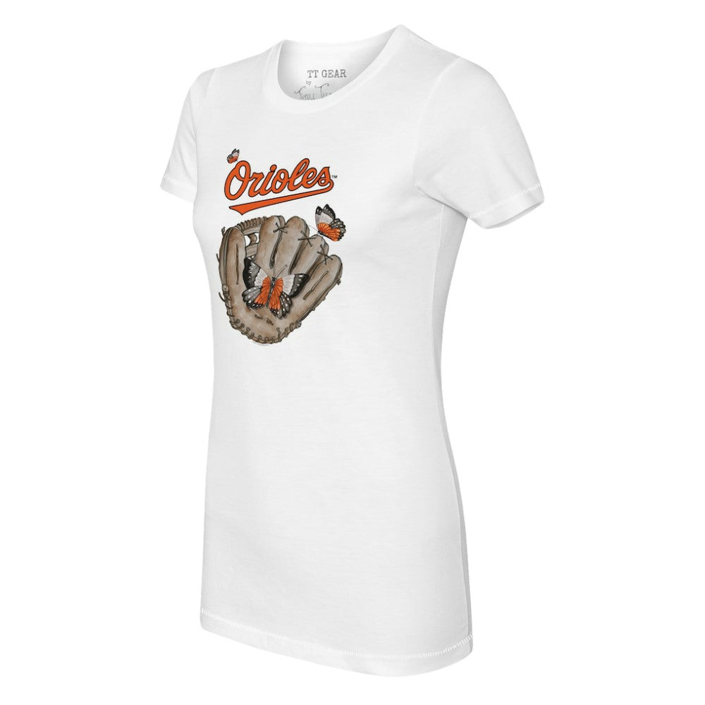 Baltimore Orioles Tiny Turnip Women's Butterfly Glove T-Shirt Clearance