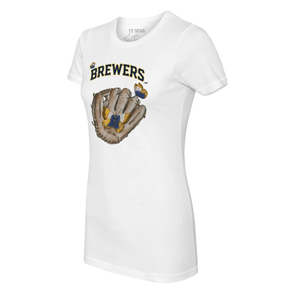 Milwaukee Brewers Tiny Turnip Women's Butterfly Glove T-Shirt for sale