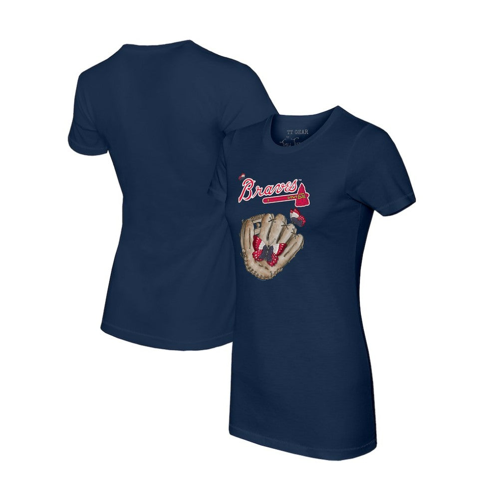 Atlanta Braves Tiny Turnip Women's Butterfly Glove T-Shirt Sale