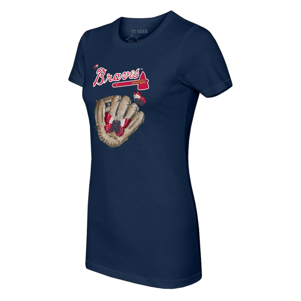 Atlanta Braves Tiny Turnip Women's Butterfly Glove T-Shirt Sale