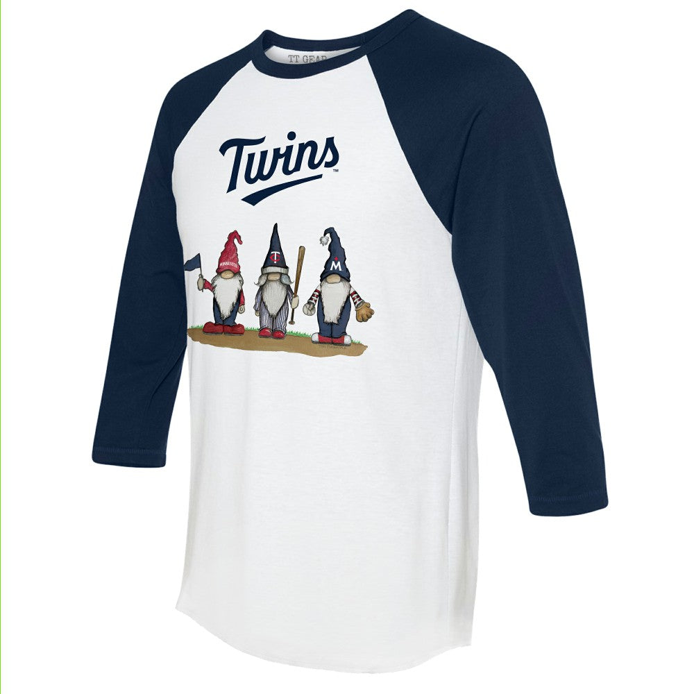 Minnesota Twins Tiny Turnip Unisex Gnomes 3/4-Sleeve Raglan T-Shirt On Sale
