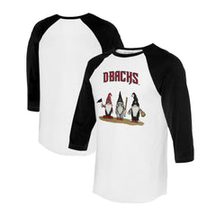 Arizona Diamondbacks Tiny Turnip Unisex Gnomes 3/4-Sleeve Raglan T-Shirt Lifestyle