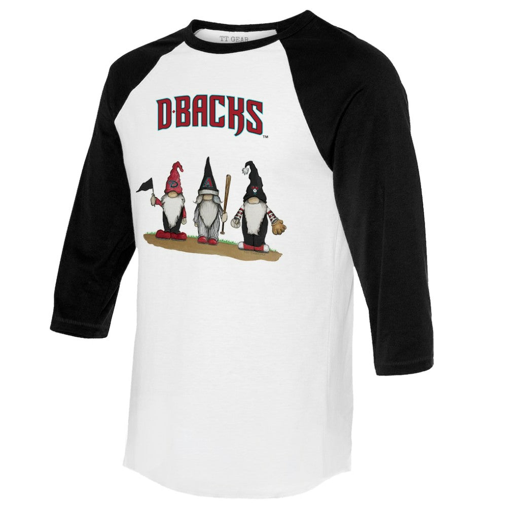 Arizona Diamondbacks Tiny Turnip Unisex Gnomes 3/4-Sleeve Raglan T-Shirt Lifestyle