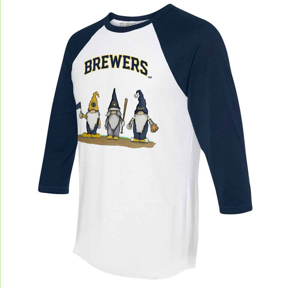Milwaukee Brewers Tiny Turnip Unisex Gnomes 3/4-Sleeve Raglan T-Shirt for sale