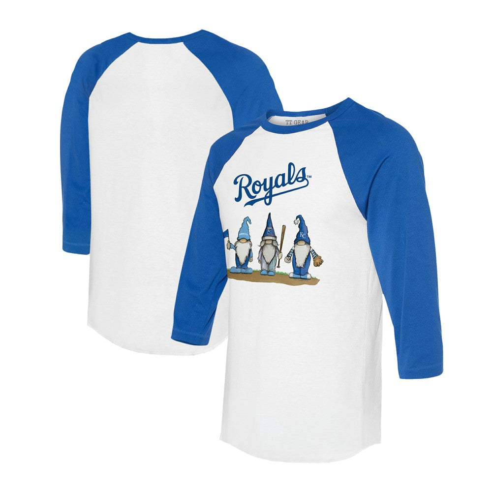 Kansas City Royals Tiny Turnip Unisex Gnomes 3/4-Sleeve Raglan T-Shirt Lifestyle