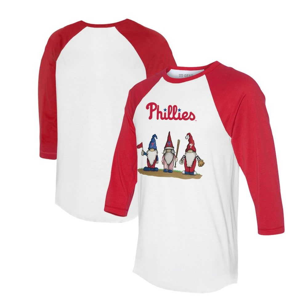 Philadelphia Phillies Tiny Turnip Unisex Gnomes 3/4-Sleeve Raglan T-Shirt Online