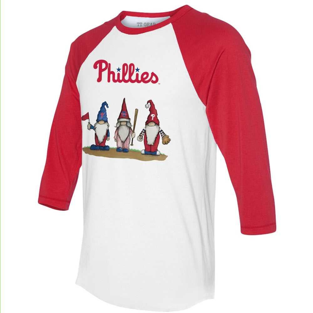 Philadelphia Phillies Tiny Turnip Unisex Gnomes 3/4-Sleeve Raglan T-Shirt Online