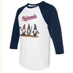 Washington Nationals Tiny Turnip Unisex Gnomes 3/4-Sleeve Raglan T-Shirt for sale