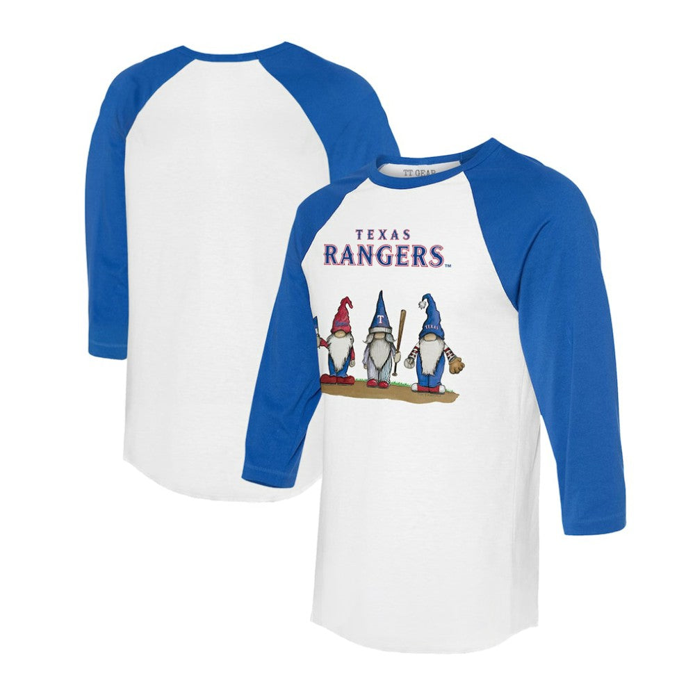 Texas Rangers Tiny Turnip Unisex Gnomes 3/4-Sleeve Raglan T-Shirt Sale