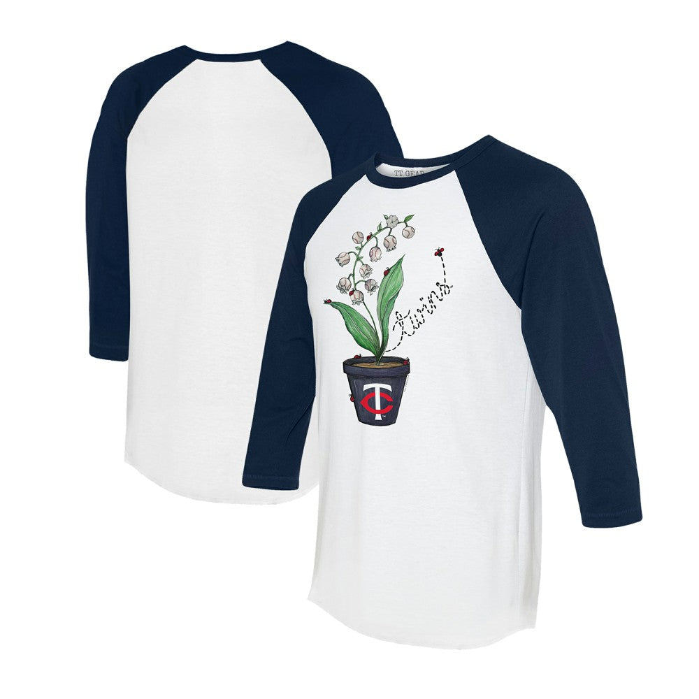 Minnesota Twins Tiny Turnip Unisex Lilies & Ladybugs 3/4-Sleeve Raglan T-Shirt discount