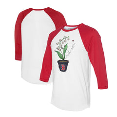 Boston Red Sox Tiny Turnip Unisex Lilies & Ladybugs 3/4-Sleeve Raglan T-Shirt On Sale