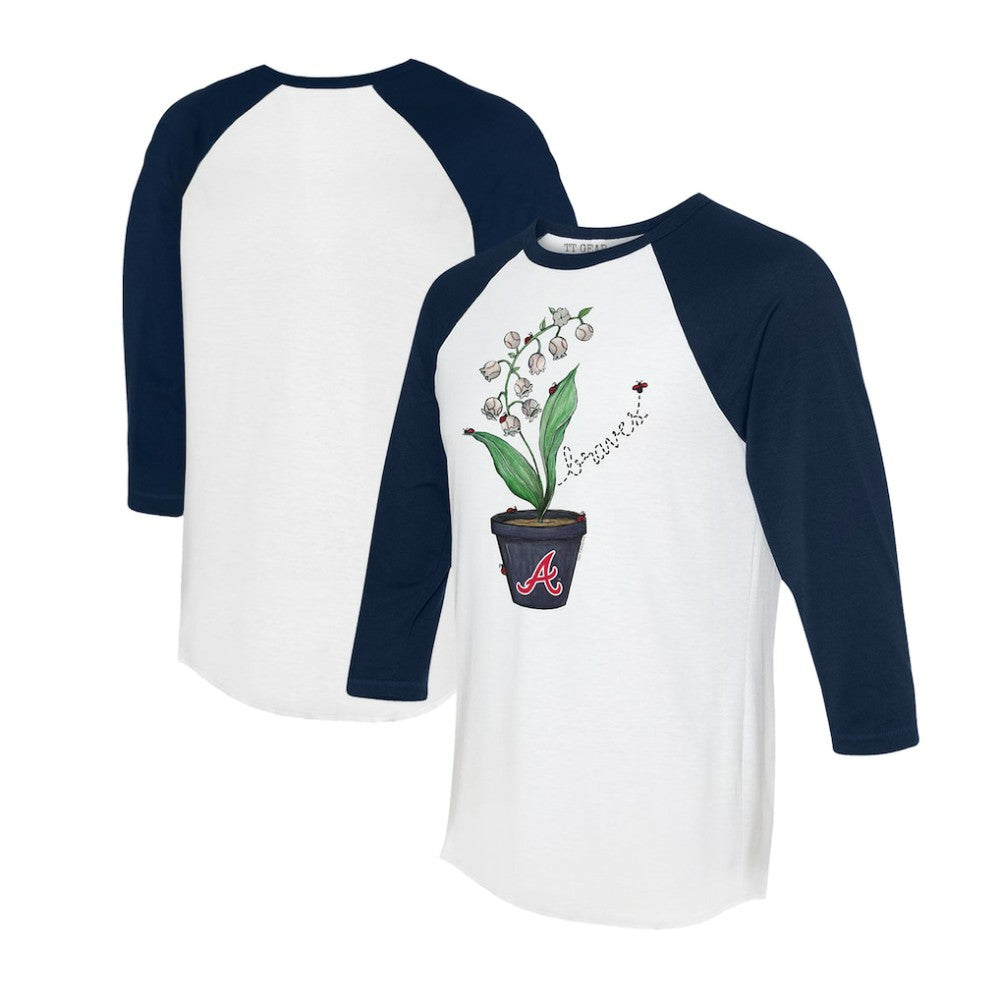 Atlanta Braves Tiny Turnip Unisex Lilies & Ladybugs 3/4-Sleeve Raglan T-Shirt Clearance