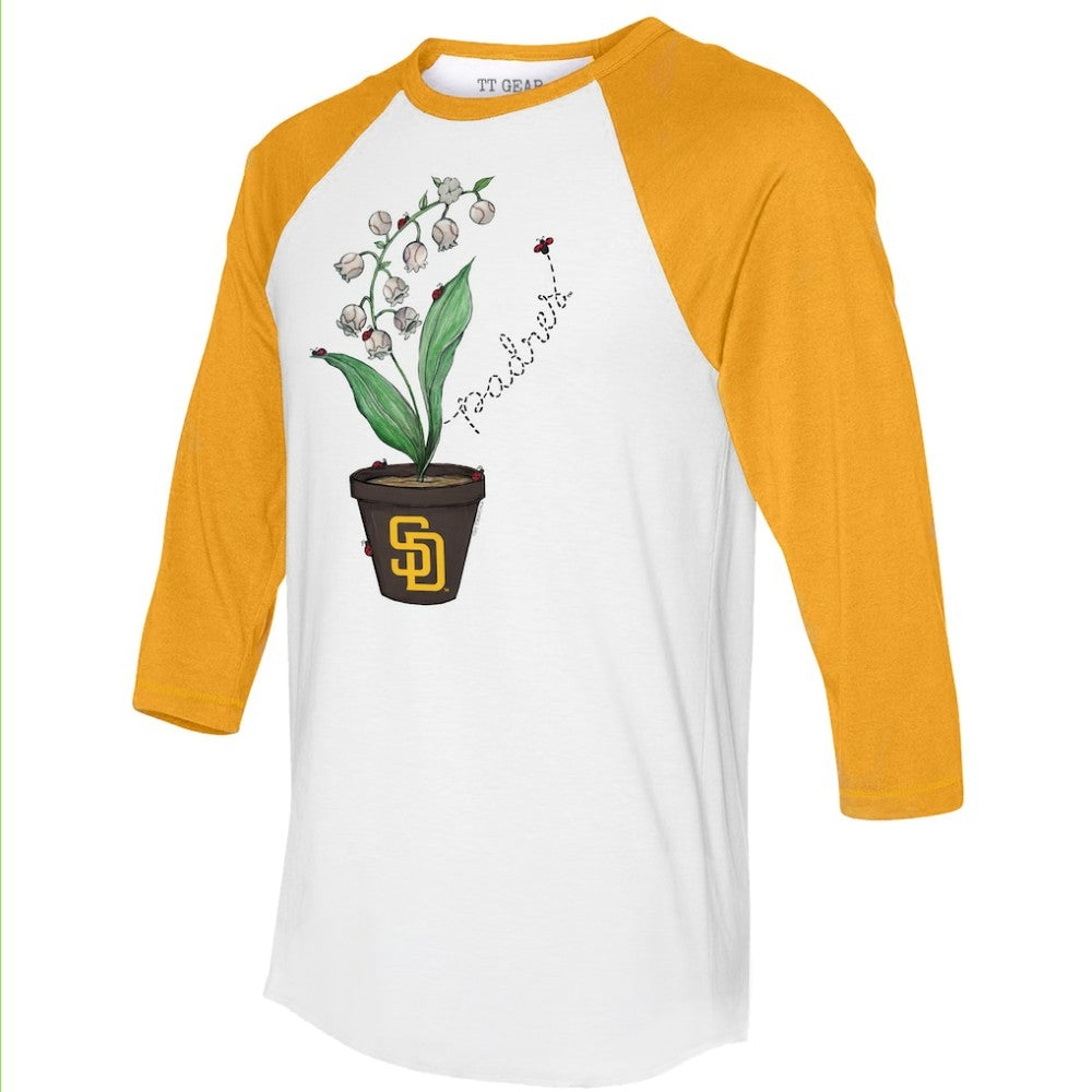 San Diego Padres Tiny Turnip Unisex Lilies & Ladybugs 3/4-Sleeve Raglan T-Shirt On Sale