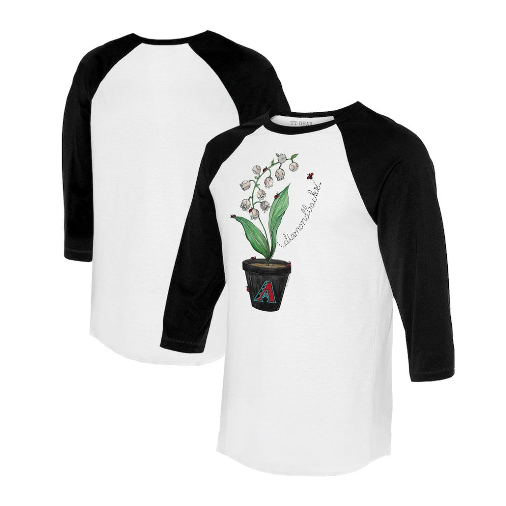 Arizona Diamondbacks Tiny Turnip Unisex Lilies & Ladybugs 3/4-Sleeve Raglan T-Shirt On Sale