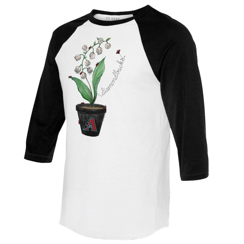Arizona Diamondbacks Tiny Turnip Unisex Lilies & Ladybugs 3/4-Sleeve Raglan T-Shirt On Sale