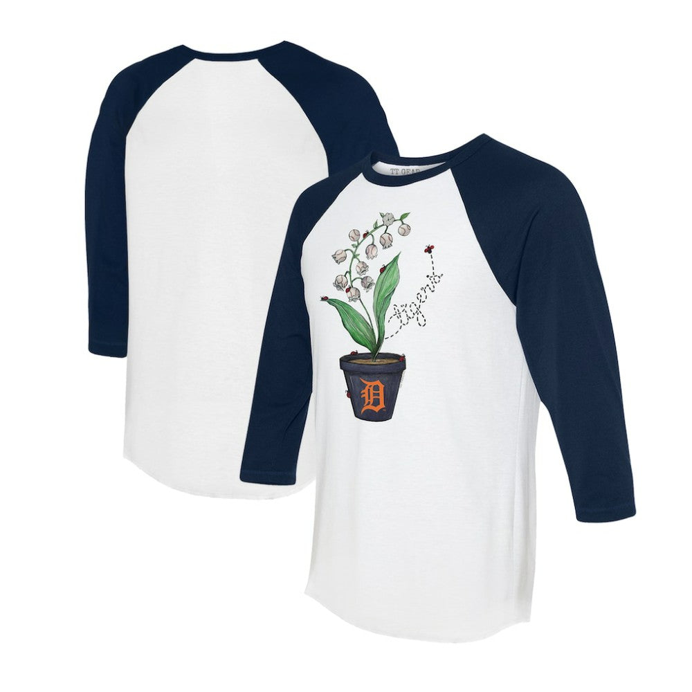Detroit Tigers Tiny Turnip Unisex Lilies & Ladybugs 3/4-Sleeve Raglan T-Shirt Clearance