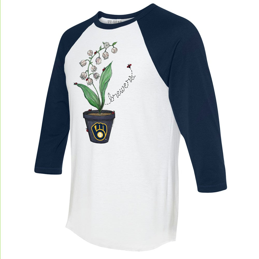 Milwaukee Brewers Tiny Turnip Unisex Lilies & Ladybugs 3/4-Sleeve Raglan T-Shirt discount