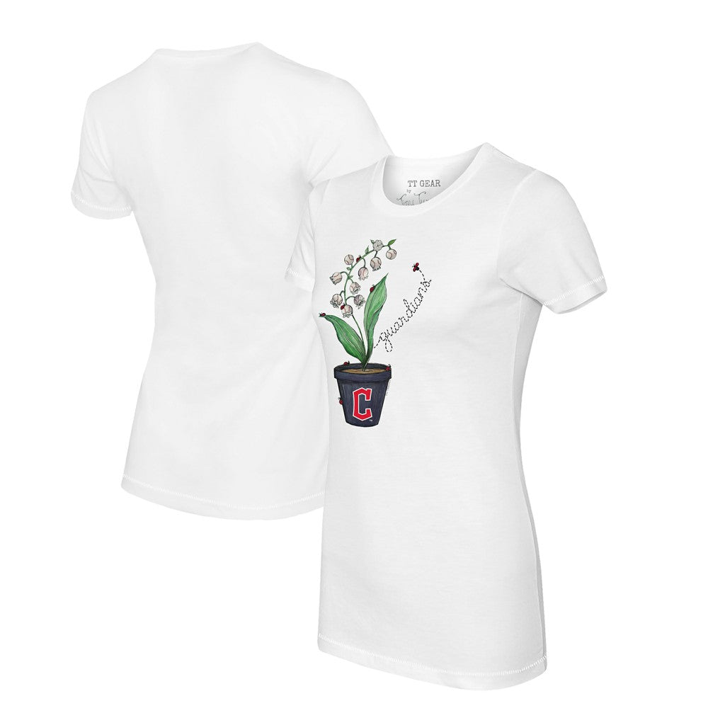 Cleveland Guardians Tiny Turnip Women's Lilies & Ladybugs T-Shirt Lifestyle