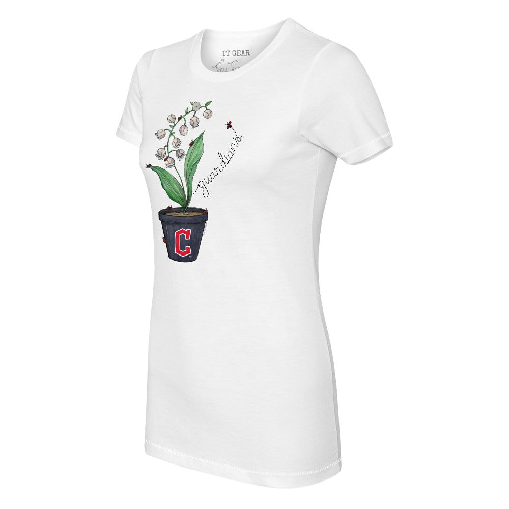 Cleveland Guardians Tiny Turnip Women's Lilies & Ladybugs T-Shirt Lifestyle