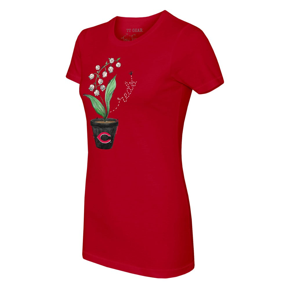 Cincinnati Reds Tiny Turnip Women's Lilies & Ladybugs T-Shirt Near Me