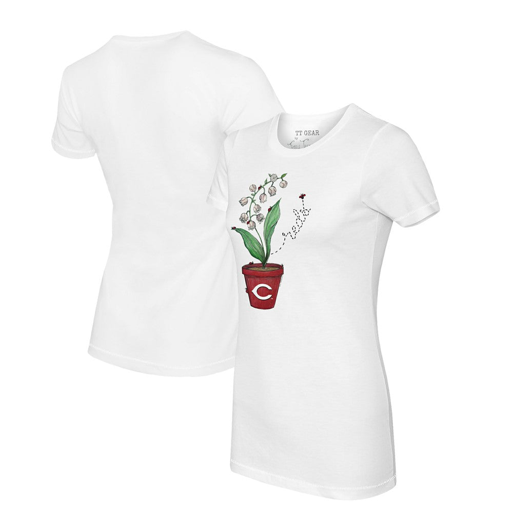 Cincinnati Reds Tiny Turnip Women's Lilies & Ladybugs T-Shirt discount