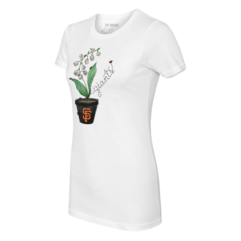 San Francisco Giants Tiny Turnip Women's Lilies & Ladybugs T-Shirt On Sale