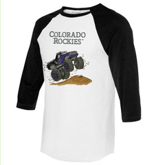 Colorado Rockies Tiny Turnip Unisex Monster Truck 3/4-Sleeve Raglan T-Shirt On Sale
