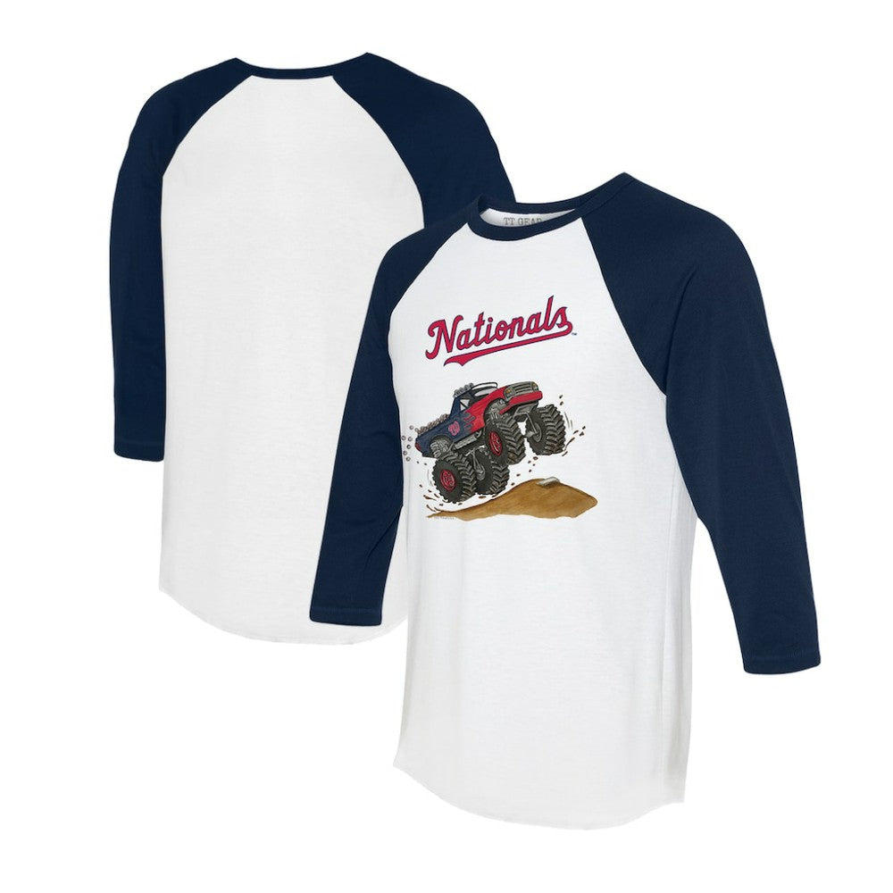Washington Nationals Tiny Turnip Unisex Monster Truck 3/4-Sleeve Raglan T-Shirt Clearance