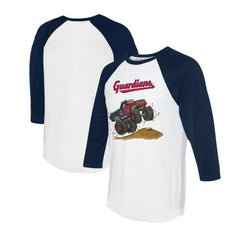 Cleveland Guardians Tiny Turnip Unisex Monster Truck 3/4-Sleeve Raglan T-Shirt Clearance