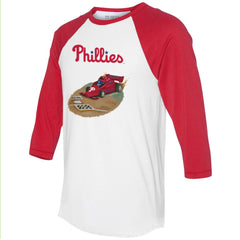 Philadelphia Phillies Tiny Turnip Unisex Race Car 3/4-Sleeve Raglan T-Shirt for sale