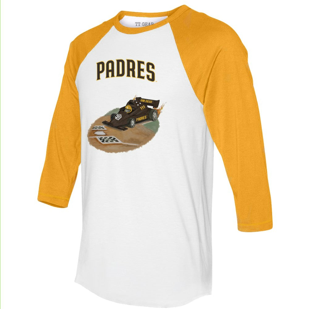 San Diego Padres Tiny Turnip Unisex Race Car 3/4-Sleeve Raglan T-Shirt for sale
