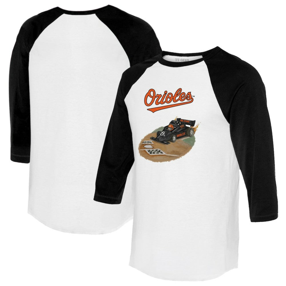 Baltimore Orioles Tiny Turnip Unisex Race Car 3/4-Sleeve Raglan T-Shirt Online