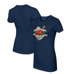 Atlanta Braves Tiny Turnip Women's Tattoo Rose T-Shirt Clearance