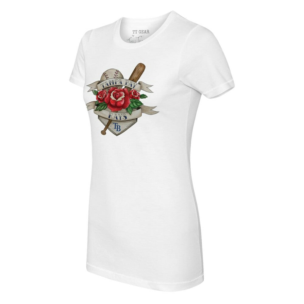 Tampa Bay Rays Tiny Turnip Women's Tattoo Rose T-Shirt for sale