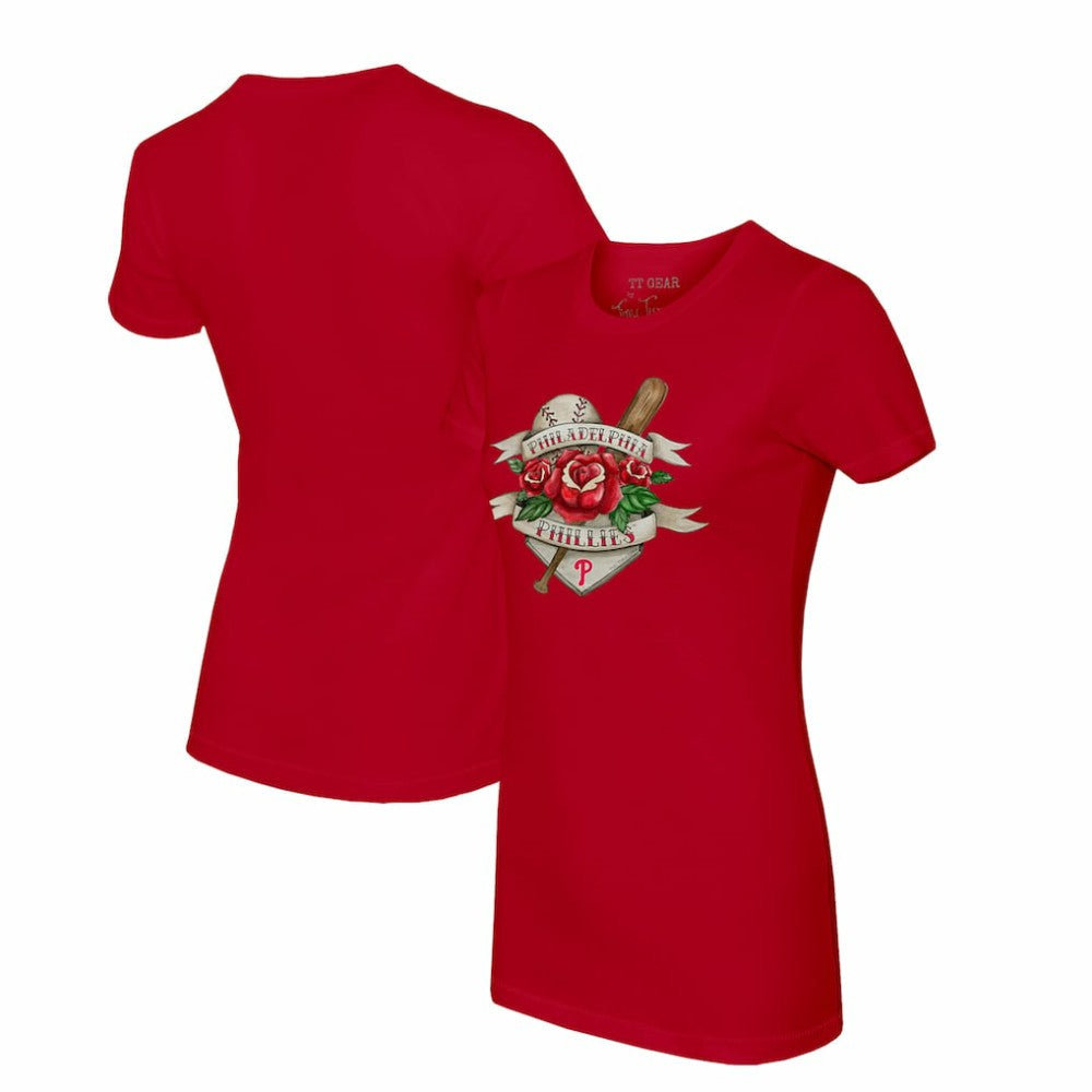 Philadelphia Phillies Tiny Turnip Women's Tattoo Rose T-Shirt Clearance