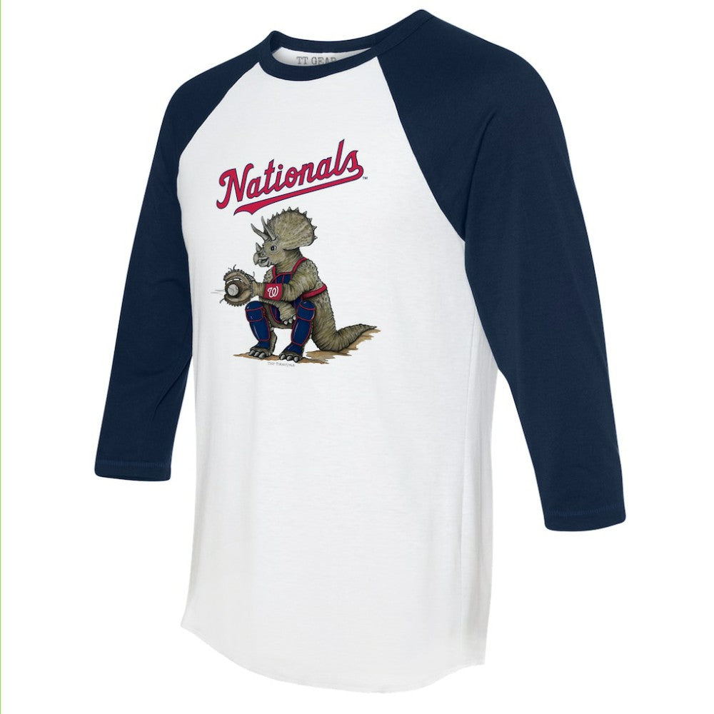 Washington Nationals Tiny Turnip Unisex Triceratops 3/4-Sleeve Raglan T-Shirt Near Me