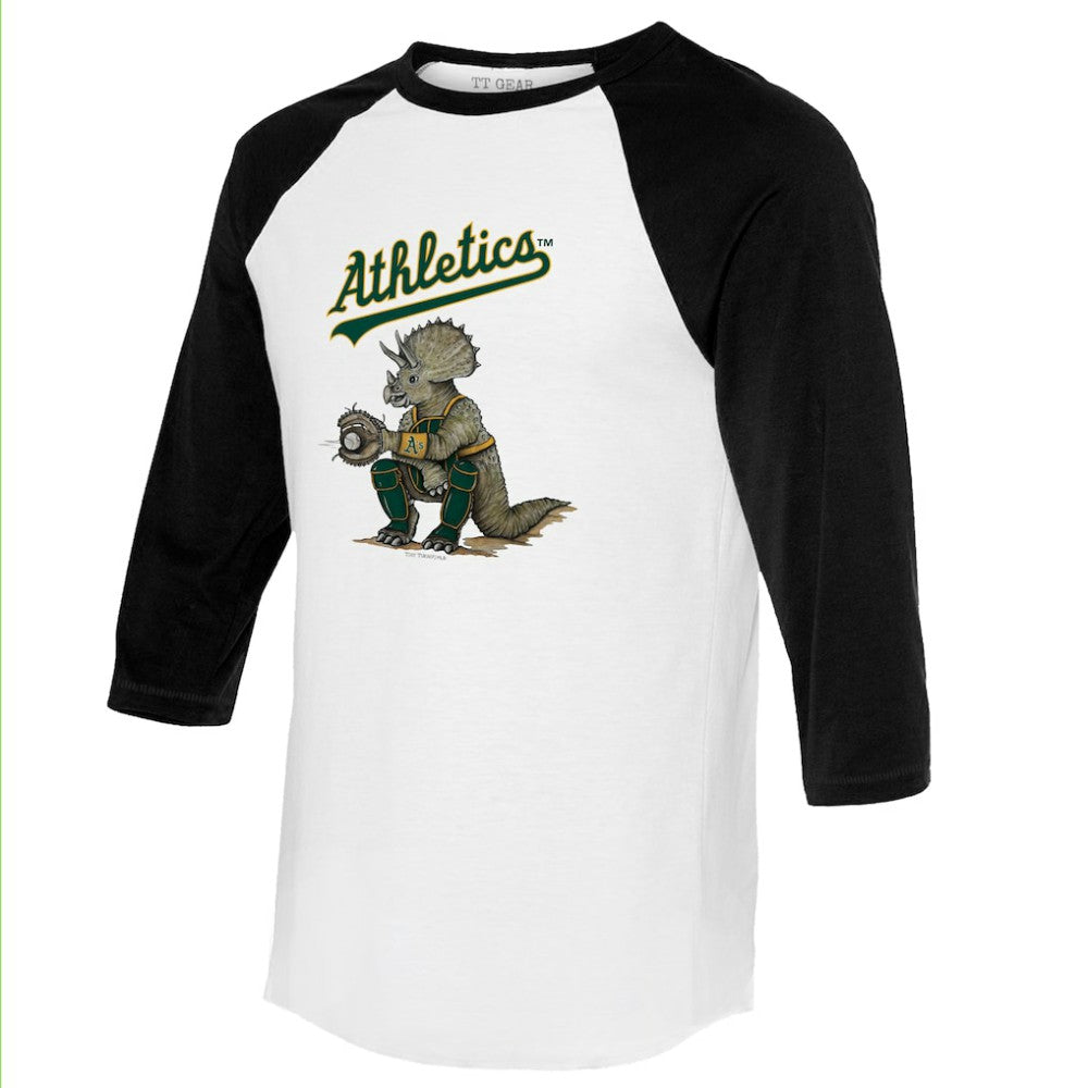 Athletics Tiny Turnip Unisex Triceratops 3/4-Sleeve Raglan T-Shirt On Sale
