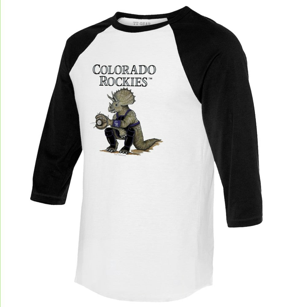 Colorado Rockies Tiny Turnip Unisex Triceratops 3/4-Sleeve Raglan T-Shirt On Sale